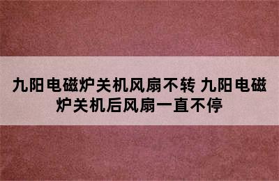 九阳电磁炉关机风扇不转 九阳电磁炉关机后风扇一直不停